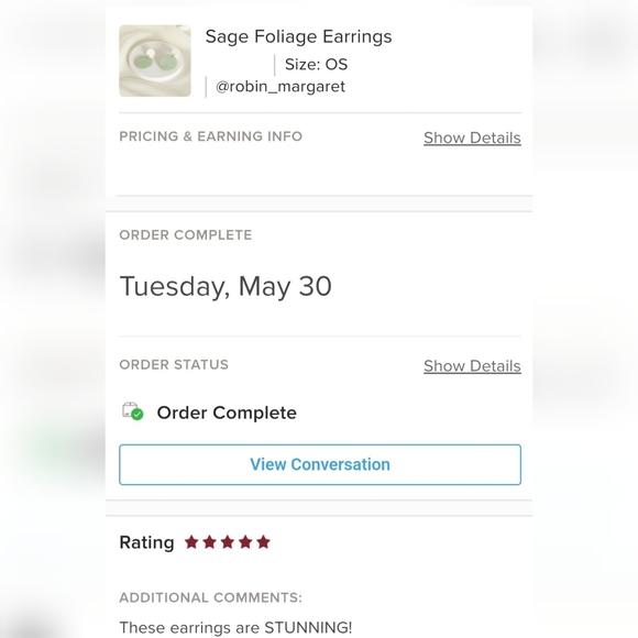 Sage Foliage Earrings - Only 3 left! - Picture 7 of 8